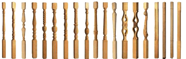 Colonniini e colonnine tornite per ringhiere classiche in legno