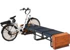 Panca portabiccletta per parchi e giardini Pia in legno e ghisa in vendita online da mybricoshop